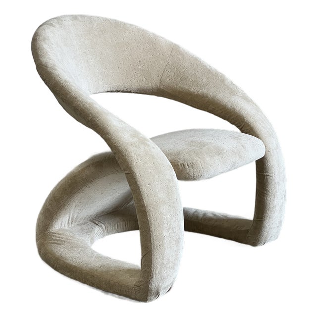 Vintage Post Modern Upholstered Lounge Chair For Sale