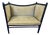 1940s Sleek Mid-Century Empire Walnut & Suede Settee For Sale