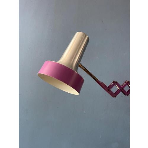 Vintage Space Age Purple Scissor Wall Lamp For Sale - Image 9 of 13