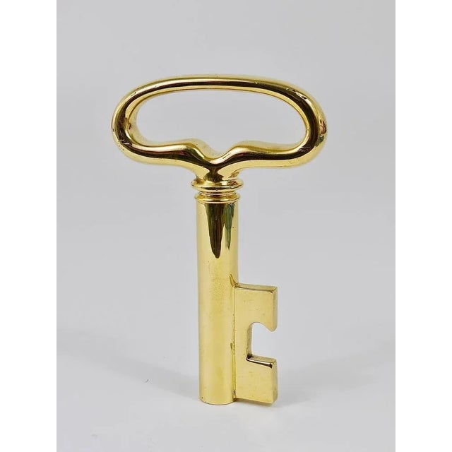 Gold Large Brass Key Cork Screw or Bottle Opener attributed to Carl Auböck, Austria, 1950s For Sale - Image 8 of 9
