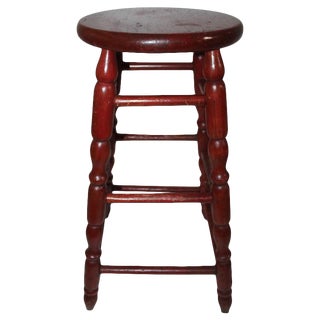 Original Red Surface Bar Stool From Pennsylvania For Sale