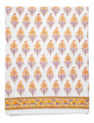 Juhi Flower Flat Sheet, Queen - Yellow