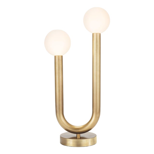 Happy Table Lamp, Natural Brass For Sale