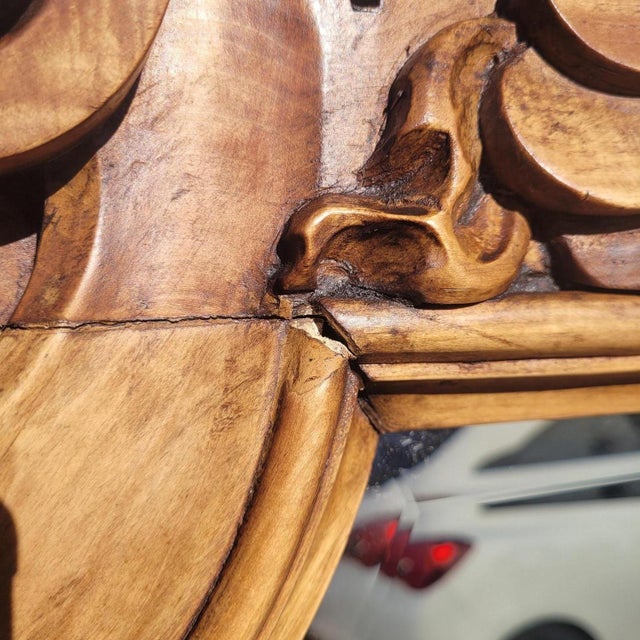 Large 19th Century Mirror in Carved Wood, Italy For Sale - Image 17 of 18