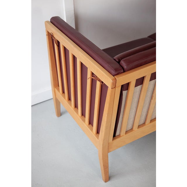 Wood Danish Leather Sofa, 1960s For Sale - Image 7 of 10