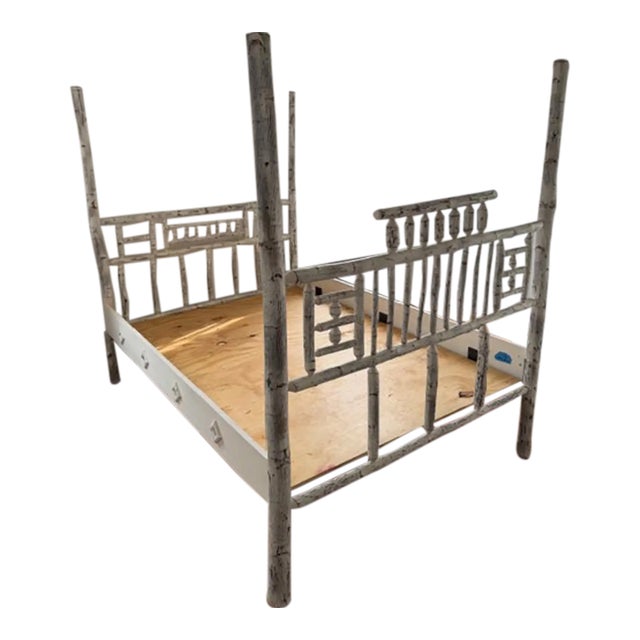 Painted White Birch Full Bed For Sale