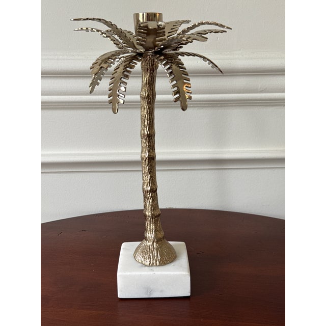 Palm Leaf Style Candle Holders For Sale - Image 4 of 14