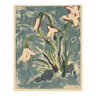 Vintage Abstract Floral Art Print by Zolo Palugyay - 16" X 20" For Sale