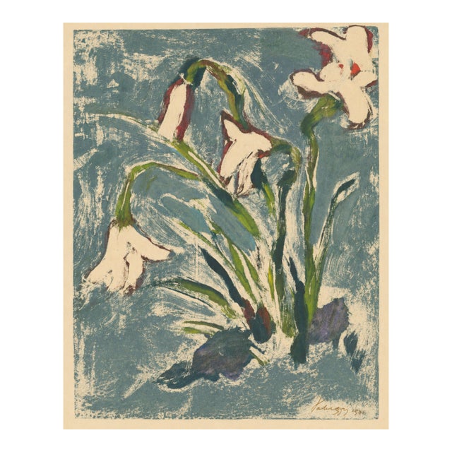 Vintage Abstract Floral Art Print by Zolo Palugyay - 16" X 20" For Sale