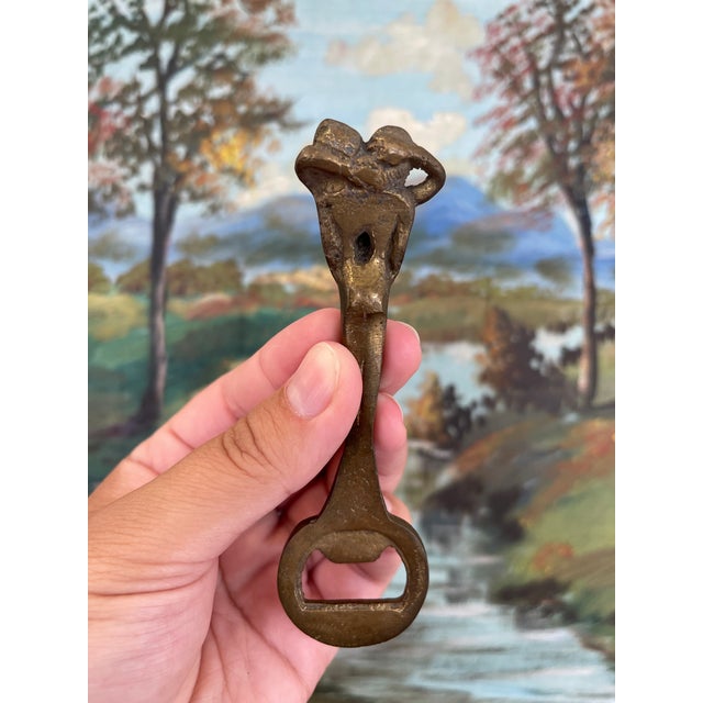 Bronze Vintage Likely Cast Iron Figural Nude Double Woman Bottle Opener For Sale - Image 8 of 8