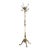 Italian Ornate Antique Brass & Onyx Square Marble Coat Hat Rack Hall Tree Stand For Sale