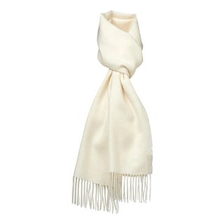 Stick & Ball Solid Alpaca Scarf - White For Sale