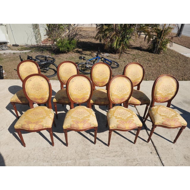 Brown 1980s Councill Mahogany Double-Pedestal Dining Table With 10 Chairs & 3 Leaves – Seats 10 For Sale - Image 8 of 12