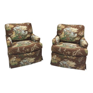 21st Century Vintage Wesley Hall Swivel Club Chair - a Pair For Sale
