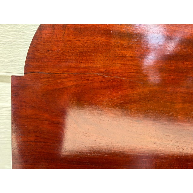 Antique, Flame-Mahogany, Federal Style, Game Table, Swivel and Hinged Flip-Top Mechanism, Geometric String Inlay, C1780-1830, Demilune Console Table For Sale - Image 11 of 12