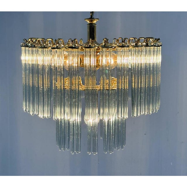 Mid-Century Modern Chandelier by Gaetano Sciolari, 1970s, in Very Good conditions. Designed 1970 to 1979 I have official...