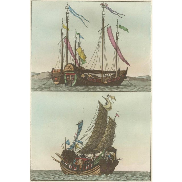 Early 19th Century Ferrario, Chinese Junks and Sailing Vessels, 1815, Print For Sale - Image 5 of 9