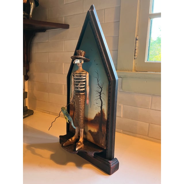 Gothic Carved Wood (Polychrome) Wall Hanging (Sculpture) For Sale - Image 4 of 6