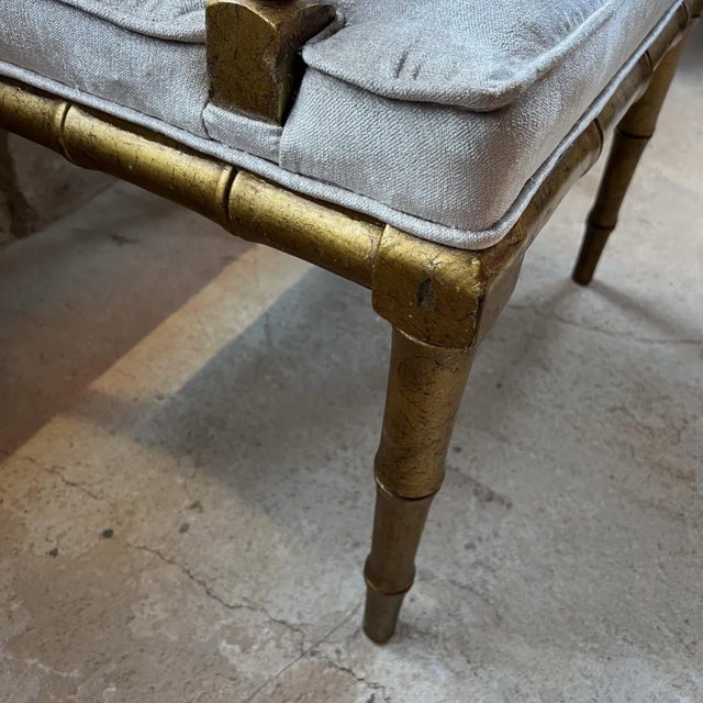 1960s Elegant Faux Bamboo Gold Leaf Cane Armchairs For Sale - Image 9 of 12