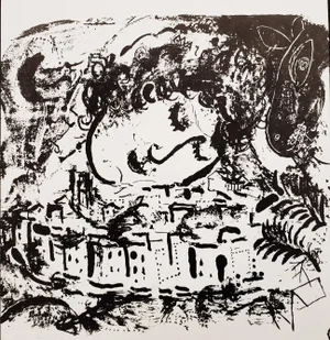 Marc Chagall, The Village, Lithograph, 1957