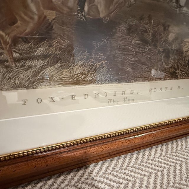 Sculpture Materials Framed Fores’s National Sports, Fox Hunting Engraving For Sale - Image 7 of 10