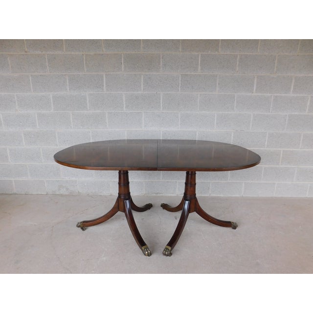 Traditional Kittinger Regency Style Mahogany Double Pedestal Dining Table For Sale - Image 3 of 17