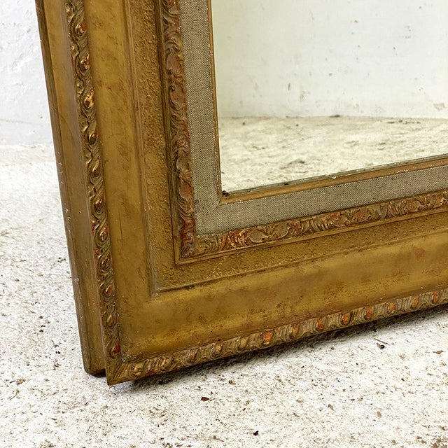 Louis XVI Mirror in Wood and Gilded Stucco For Sale - Image 5 of 11