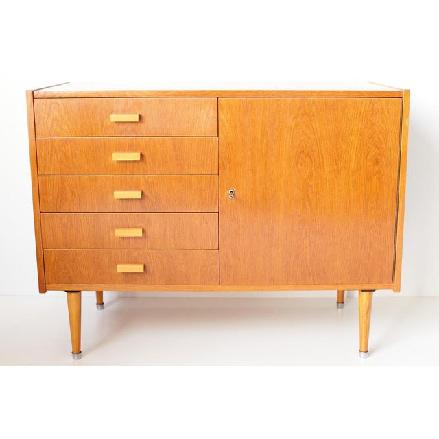 Mid-Century Oak Sideboard and Bookcase, Former Czechoslovakia, 1962 For Sale - Image 12 of 18