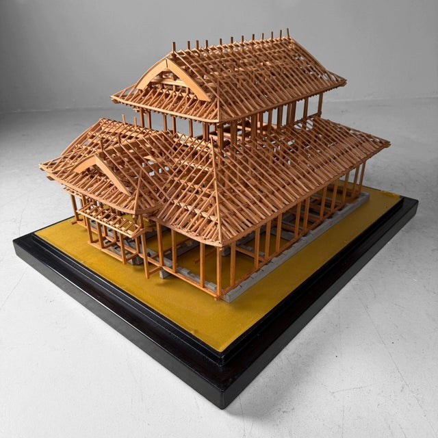 Japanese Architectural Scale Model in Glass Display Case, 1950s For Sale - Image 14 of 18