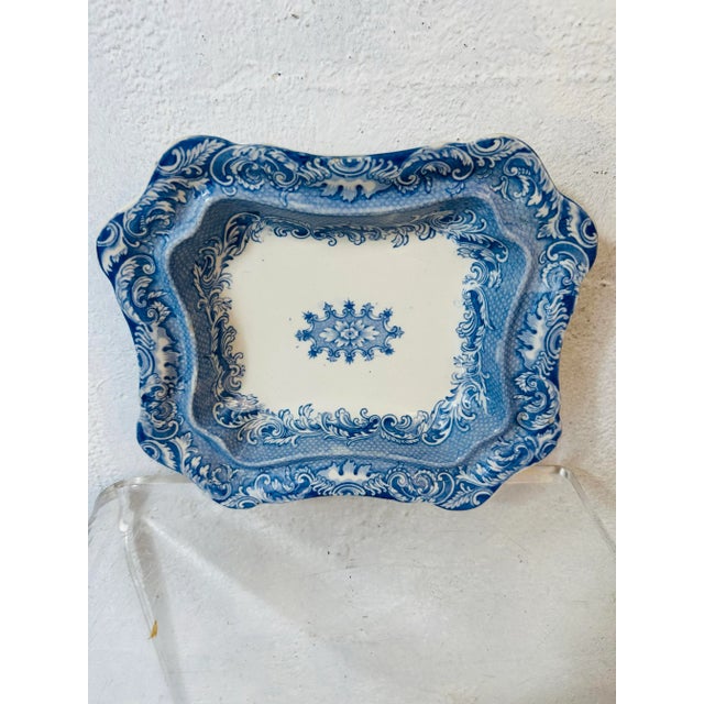 Antique Blue and White Serving Bowl For Sale In Charleston - Image 6 of 9