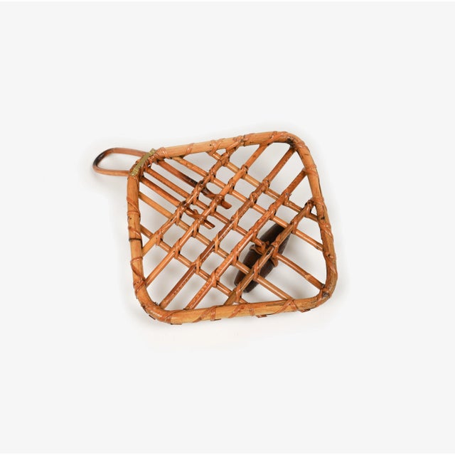 Bamboo & Rattan Coat Rack Stand attributed to Olaf Von Bohr, Italy, 1960s For Sale - Image 11 of 12