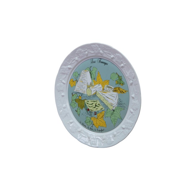 Modern Gien France Les Saveurs Fromages Cheese Charger Plate Marie-Pierre Boitard 13" For Sale - Image 3 of 12