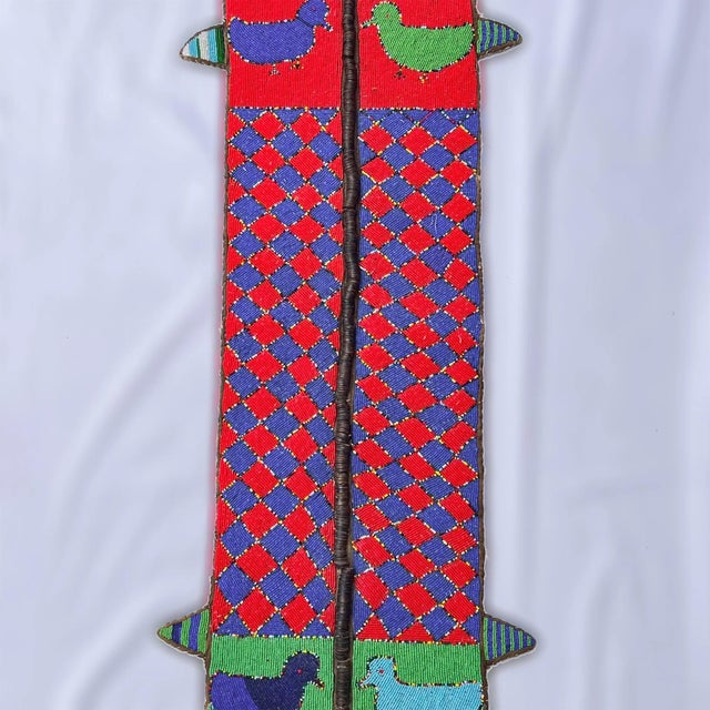 Early 20th Century Early 20th Century Yoruba Beaded Diviners Double Panel Nigeria MATTER COLLECTION For Sale - Image 5 of 11