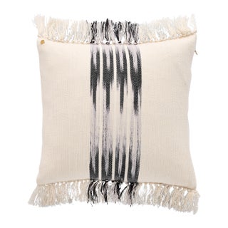 PESHTEMAL Cotton Ikat Tassel Pillow For Sale