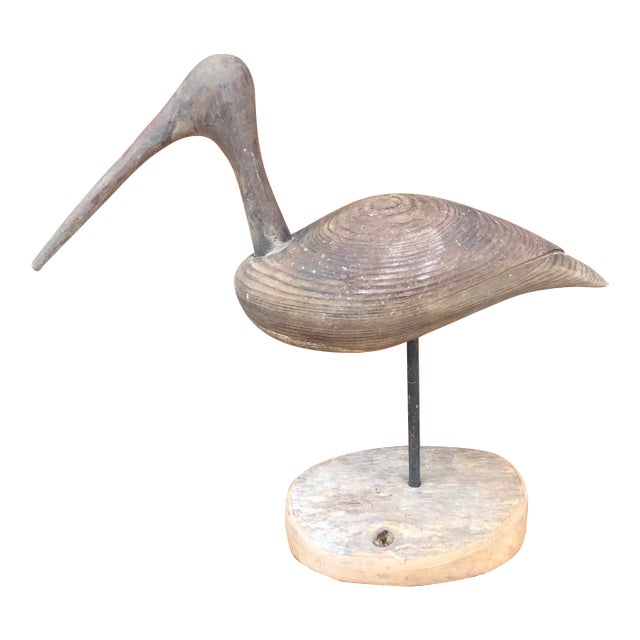 Antique Carved Shorebird For Sale