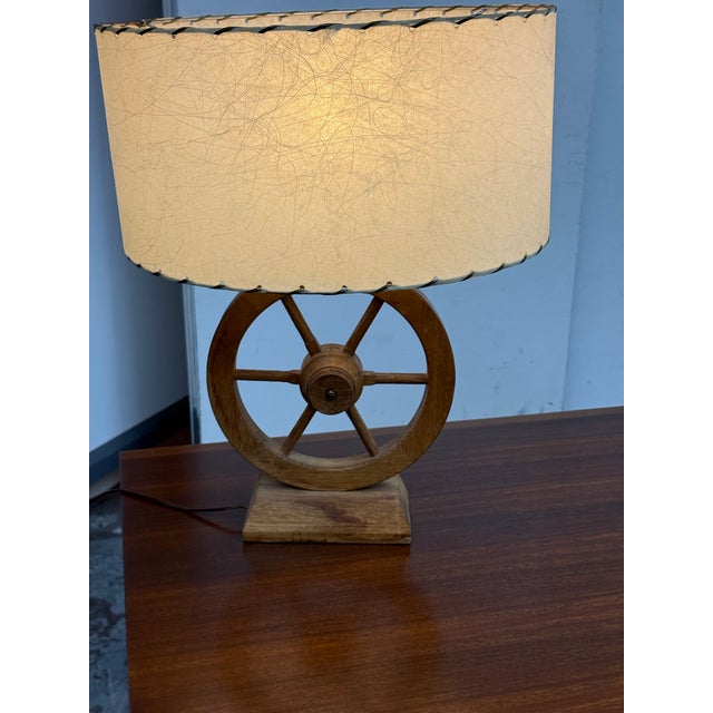 Vintage Rustic Wagon-Wheel Table Lamp For Sale - Image 11 of 12