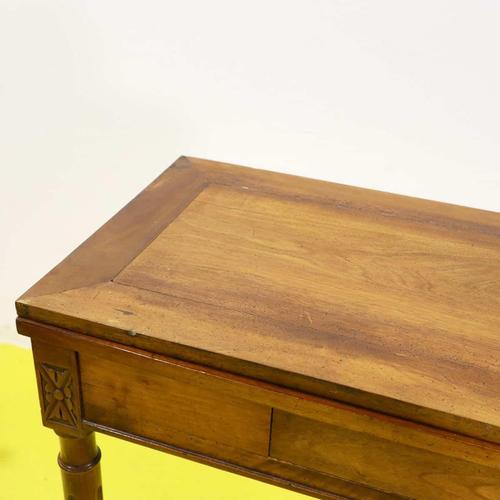 Wooden Game Table with Drawer and Geometric Carvings For Sale - Image 3 of 16