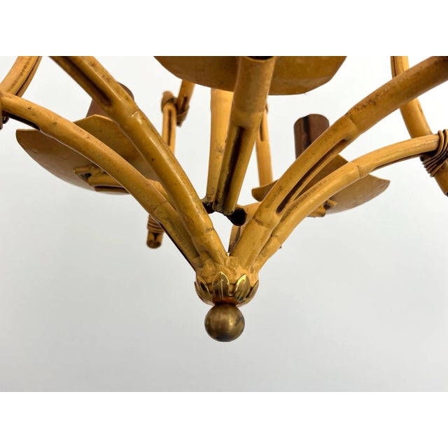 Italian Bamboo Pagoda Chandelier, 1960s For Sale - Image 10 of 13