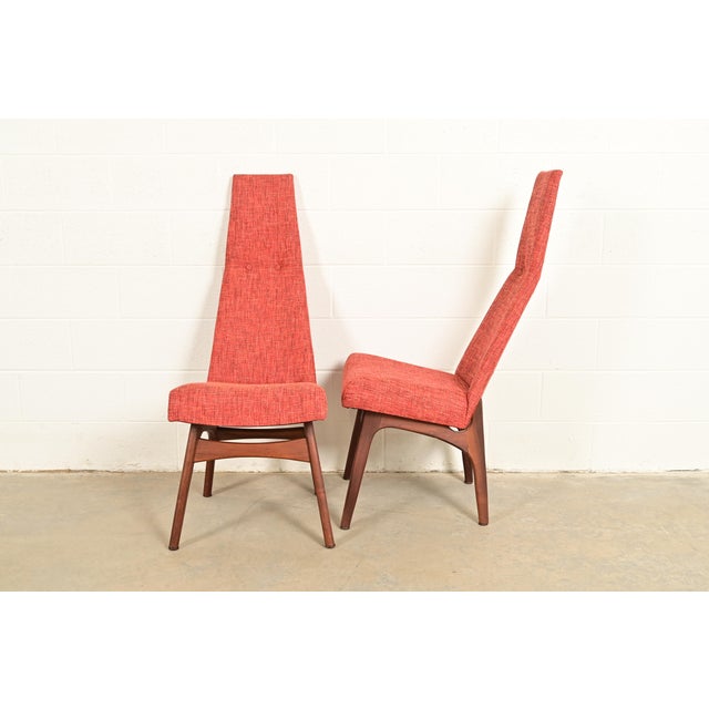 Adrian Pearsall for Craft Associates Mid-Century Modern High Back Side Chairs or Lounge Chairs, Pair For Sale In South Bend - Image 6 of 8