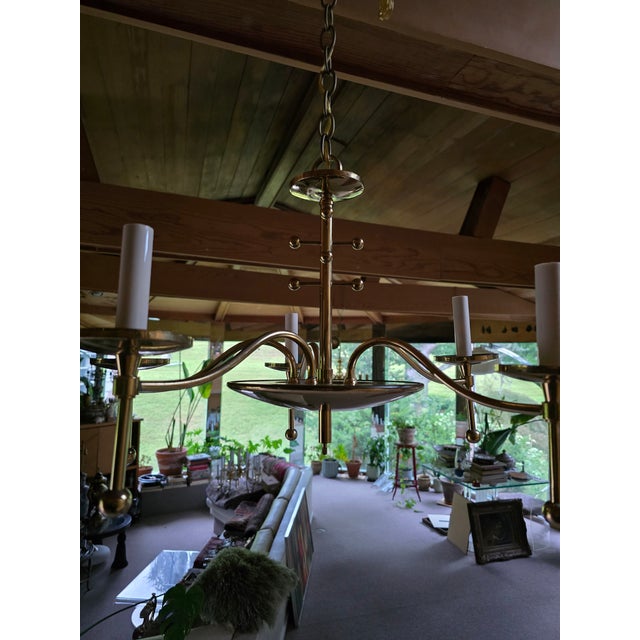 Mid-Century Modern Vintage Mid Century Modern Italian Stylized Chandelier For Sale - Image 3 of 9