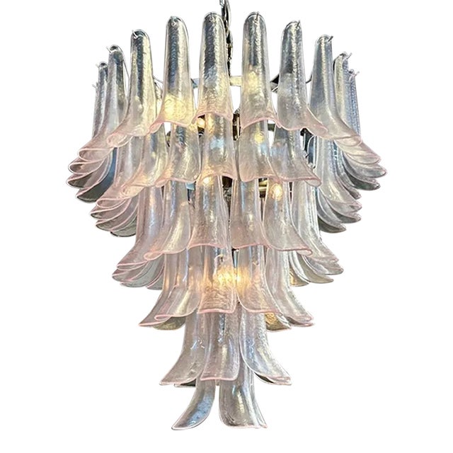 Murano Soft Pink Saddle Chandelier For Sale