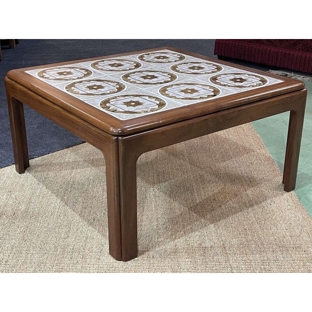 Vintage Coffee Table in Teak and Tiled Tray, 1970s For Sale - Image 3 of 10