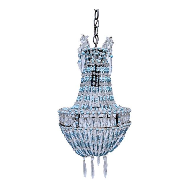 Vintage Beaded Empire Style Chandelier For Sale