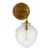 Thomas O'Brien for Visual Comfort Signature Katie Small Acorn Sconce in Hand-Rubbed Antique Brass with Clear Glass For Sale