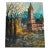 Vintage Abstract City Scape Oil on Canvas For Sale