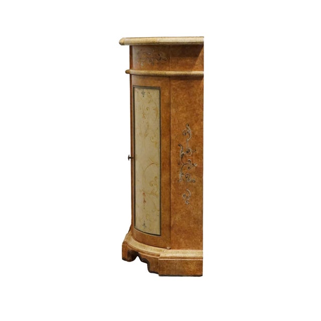 Neiman Marcus Hand Painted Italian Neoclassical Tuscan Style 42" Serpentine Console Cabinet For Sale - Image 11 of 12