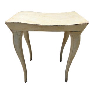 Vintage Parchment Vanity Stool or Bench Designed by R & Y Augousti For Sale