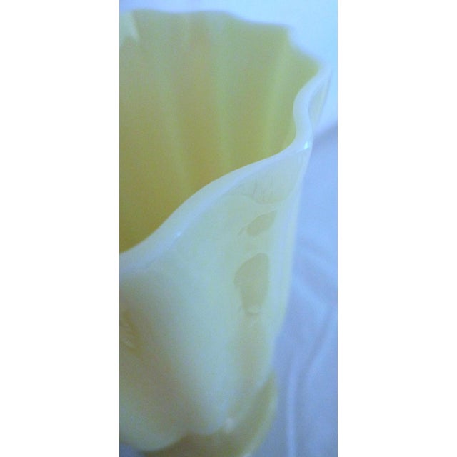 Steuben Glass Early 20th Century Steuben Ivory Centerpiece Vase & Candlestick Set - 3 Pieces For Sale - Image 4 of 10
