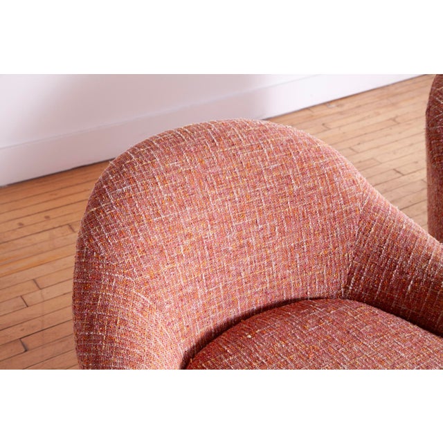 Pair of Sensational Pink Chenille Club Chairs For Sale - Image 9 of 10
