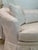 Textile Vintage Curved Skirted Sofa Reupholstered in Ivory Silk Damask For Sale - Image 7 of 13